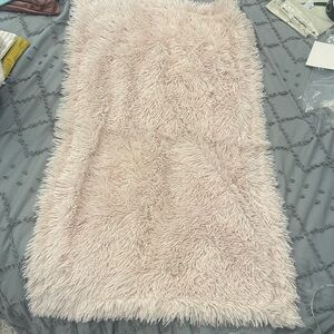 NWOT pink fuzzy pillow sham